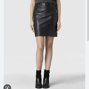 All saints Lucille leather skirt
